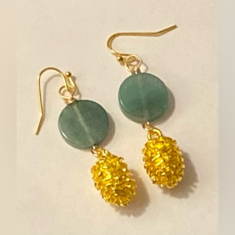 copy Aventurine pinecone earrings
